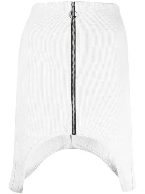 Lourdes  asymmetric zip-up fitted skirt