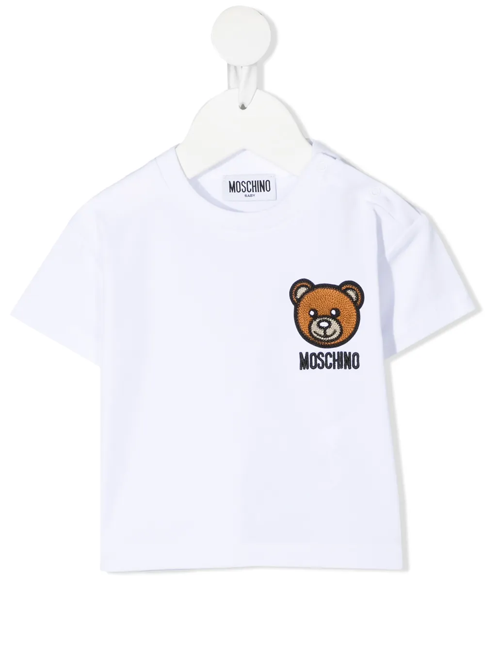 фото Moschino kids футболка с вышивкой teddy bear