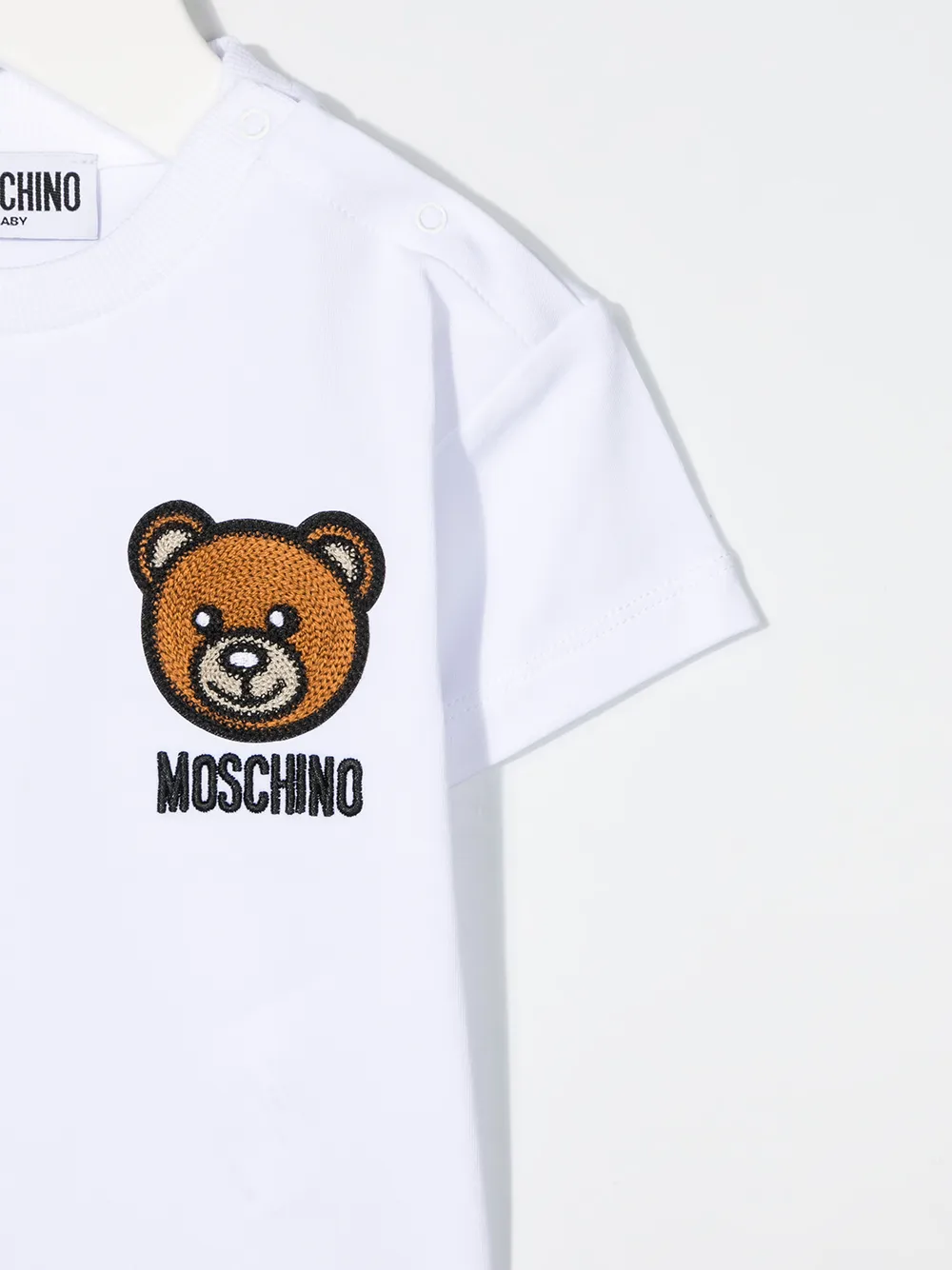 фото Moschino kids футболка с вышивкой teddy bear