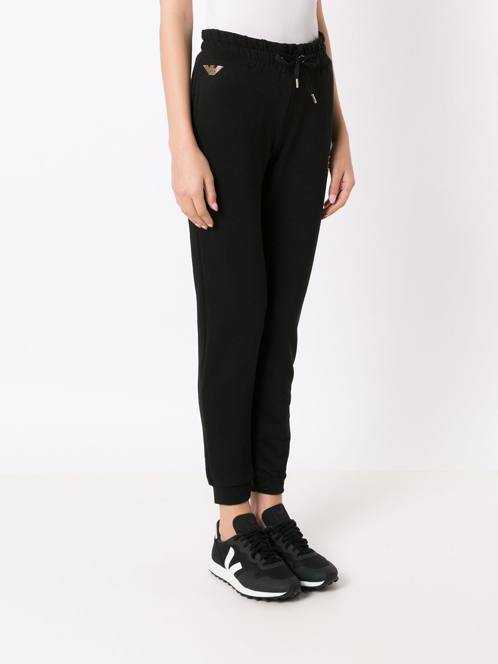 Ea7 Emporio Armani studded logo track pants Women