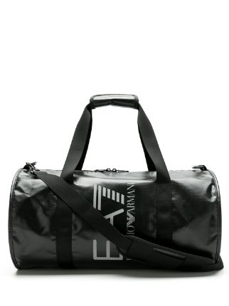 Ea7 Emporio Armani logo-print zipped holdall - Black