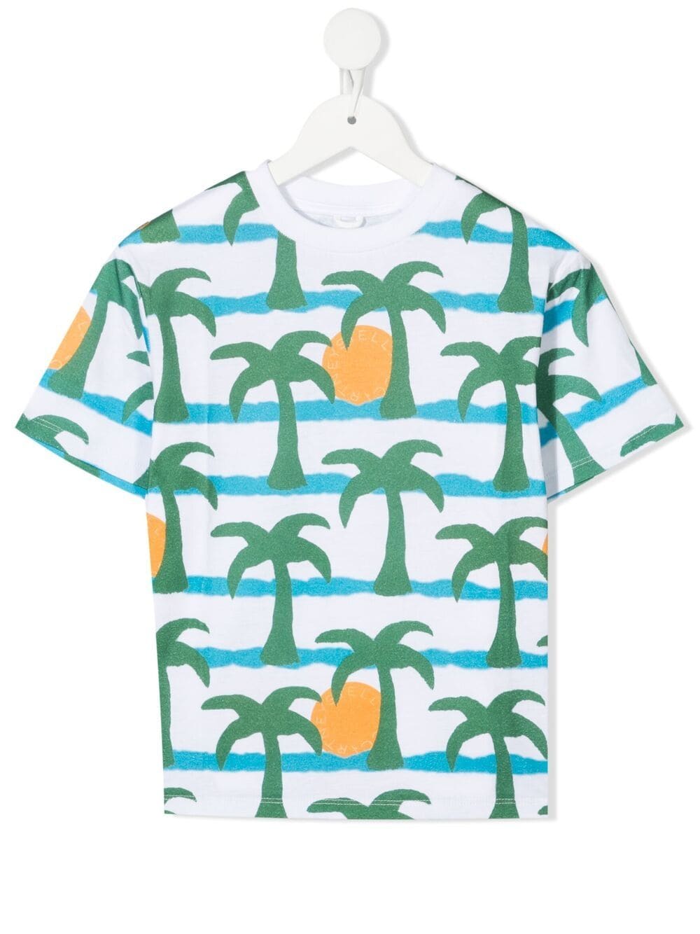 Stella Mccartney Kids' Palm Tree Print T-shirt In Green
