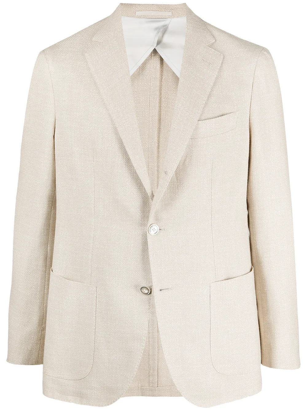 

Barba notched-lapels single-breasted blazer - Neutrals