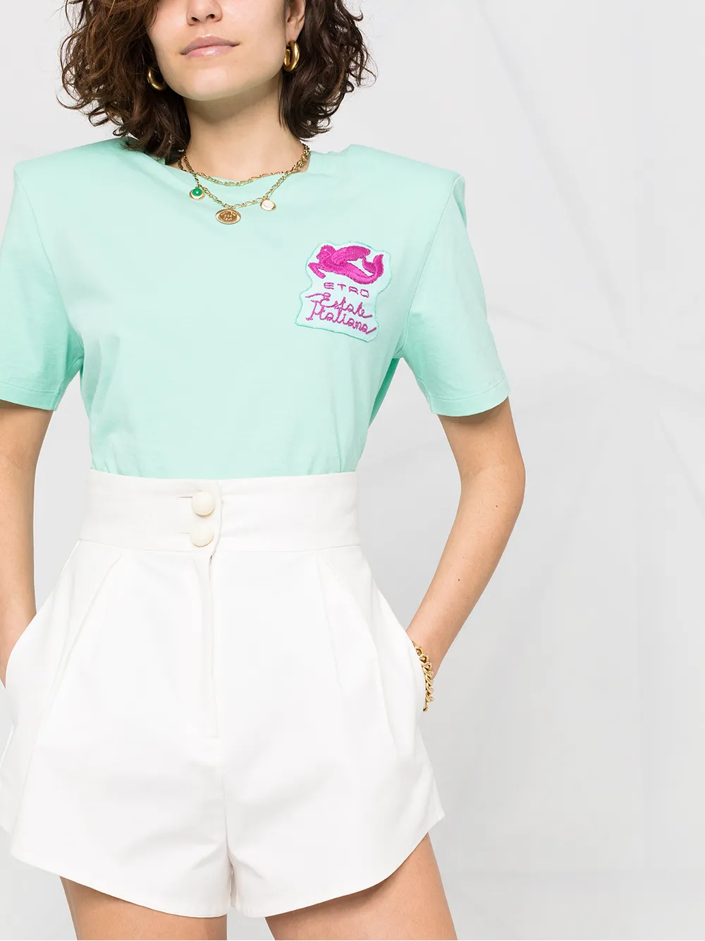 фото Etro футболка с объемными плечами