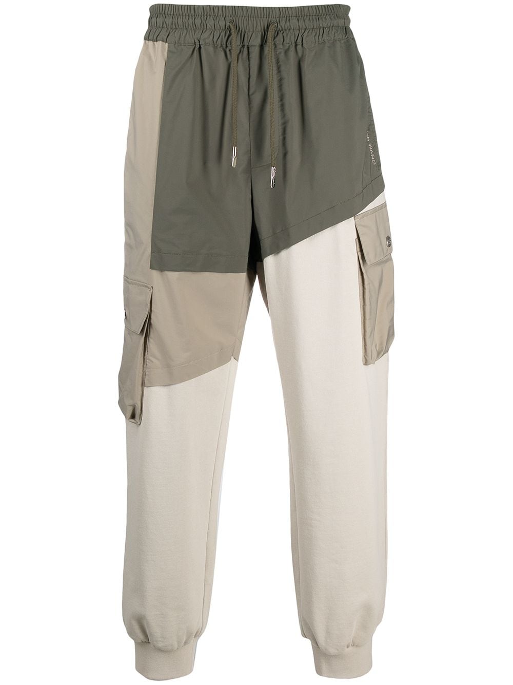Shop Feng Chen Wang Colour-block Panelled Track Pants In Grey
