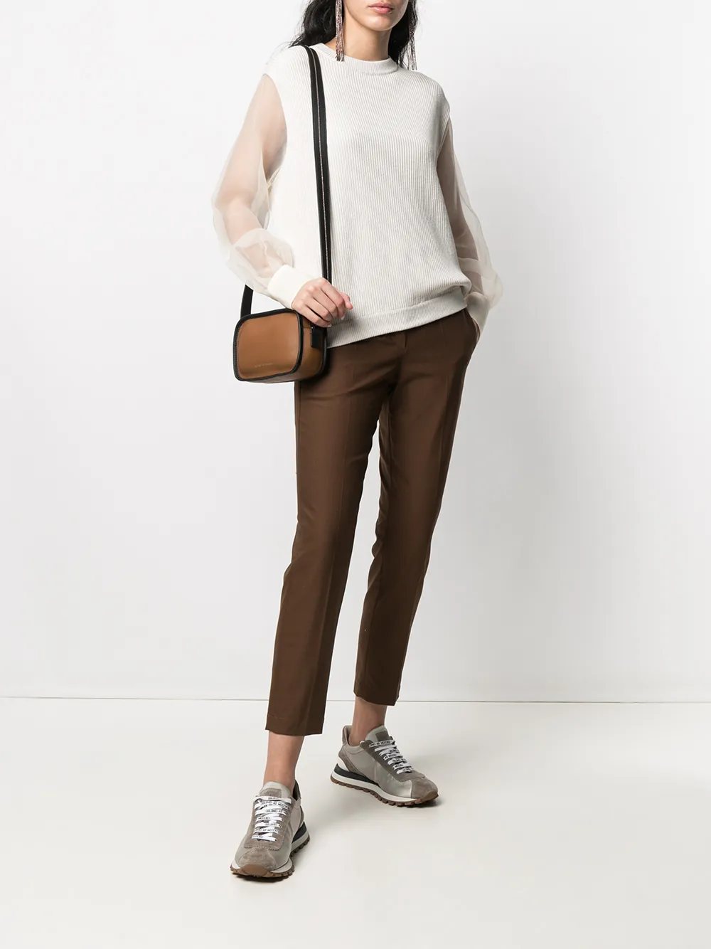 Brunello Cucinelli Trui met ronde hals Beige