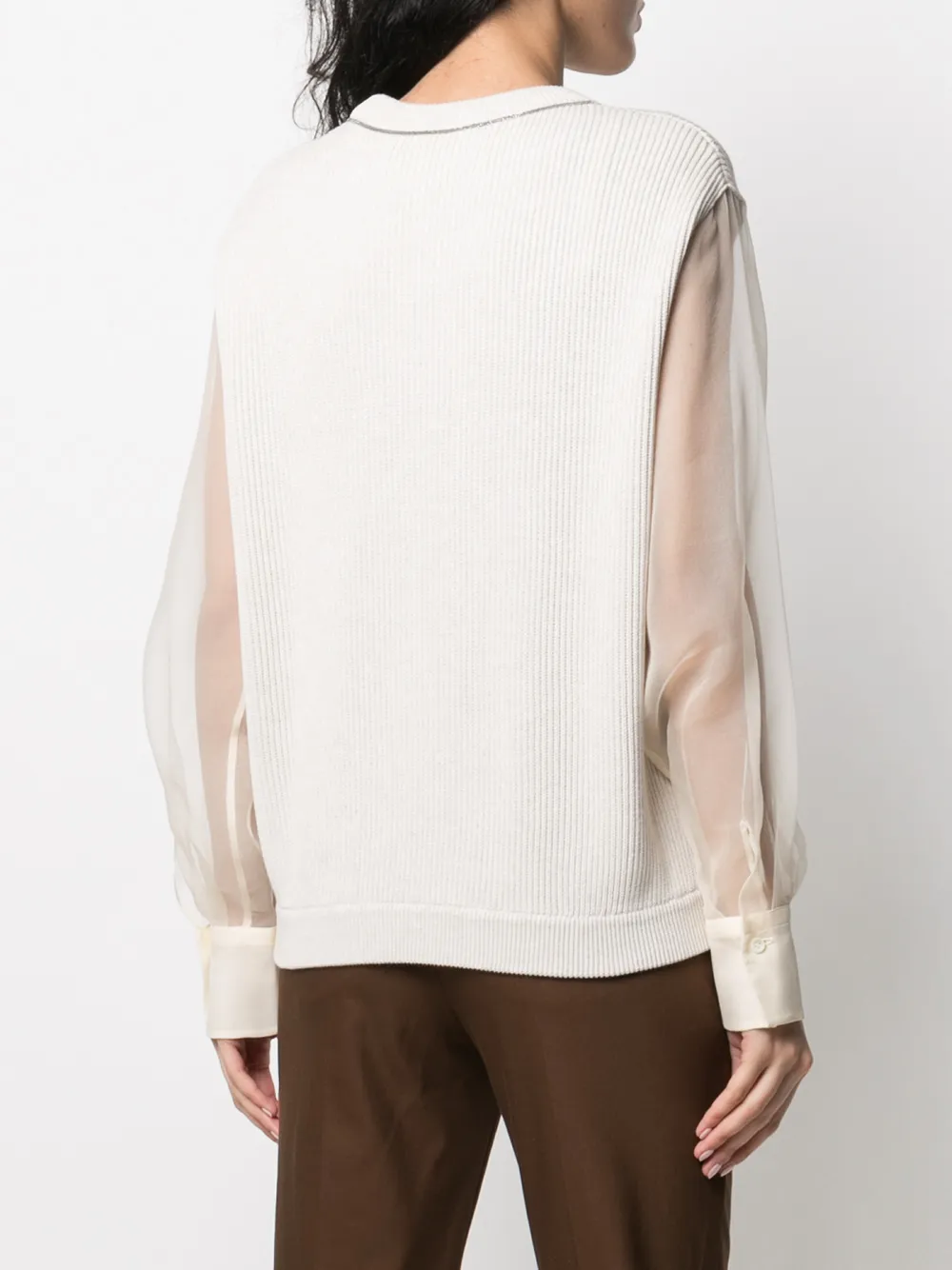 Brunello Cucinelli Trui met ronde hals Beige