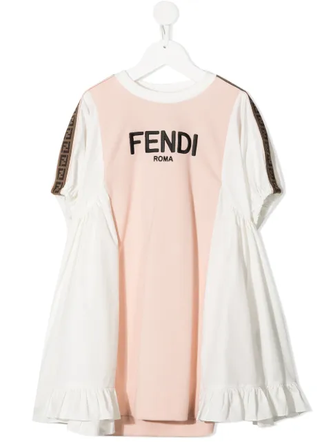 Fendi Kids logo-embroidered dress