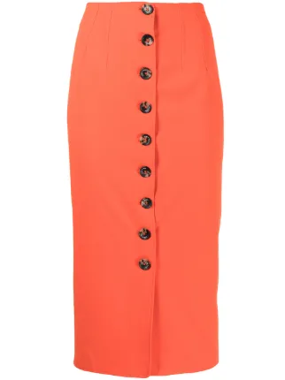 Orange button hotsell up skirt