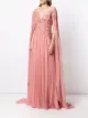 Zuhair Murad embellished flyaway chiffon cape gown