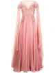 Image 1 of Zuhair Murad embellished flyaway chiffon cape gown