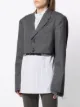 Ader Error raw-cut cropped pinstripe blazer