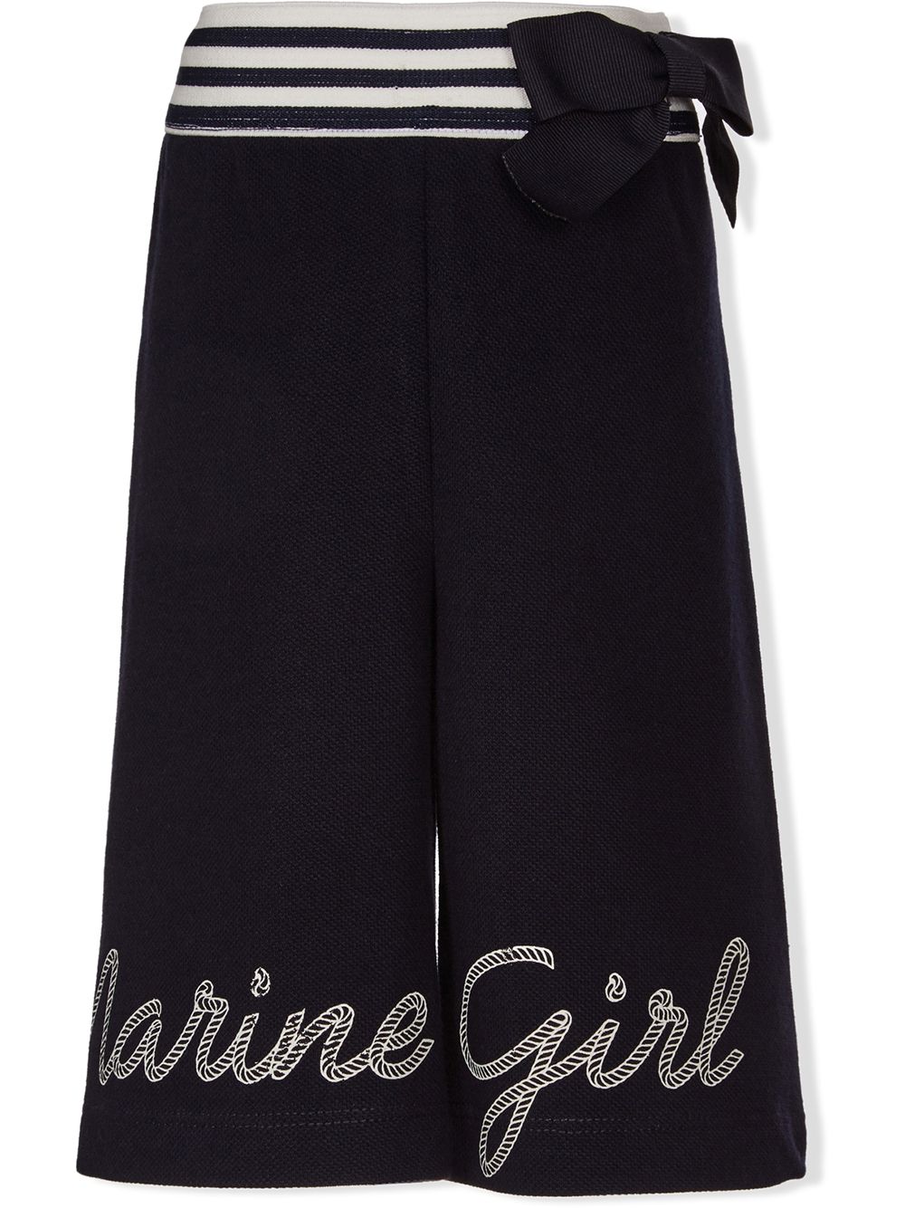 Lapin House Kids' Logo-print Bow-detail Culottes In Black