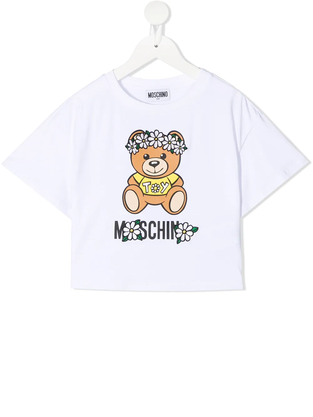 фото Moschino kids футболка toy bear flower