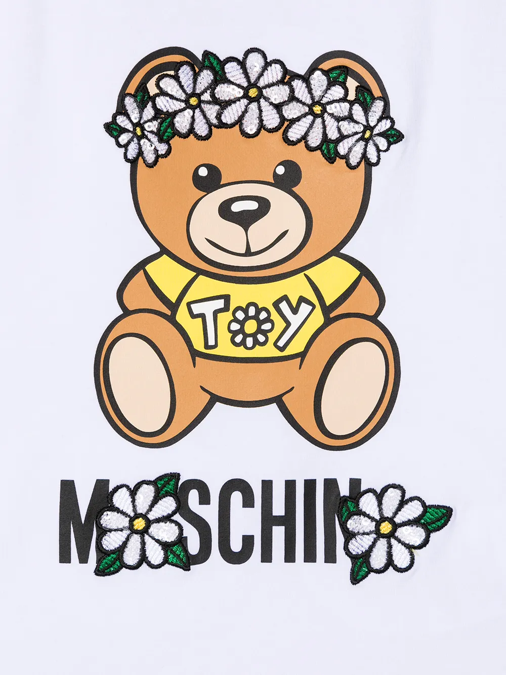 фото Moschino kids футболка toy bear flower