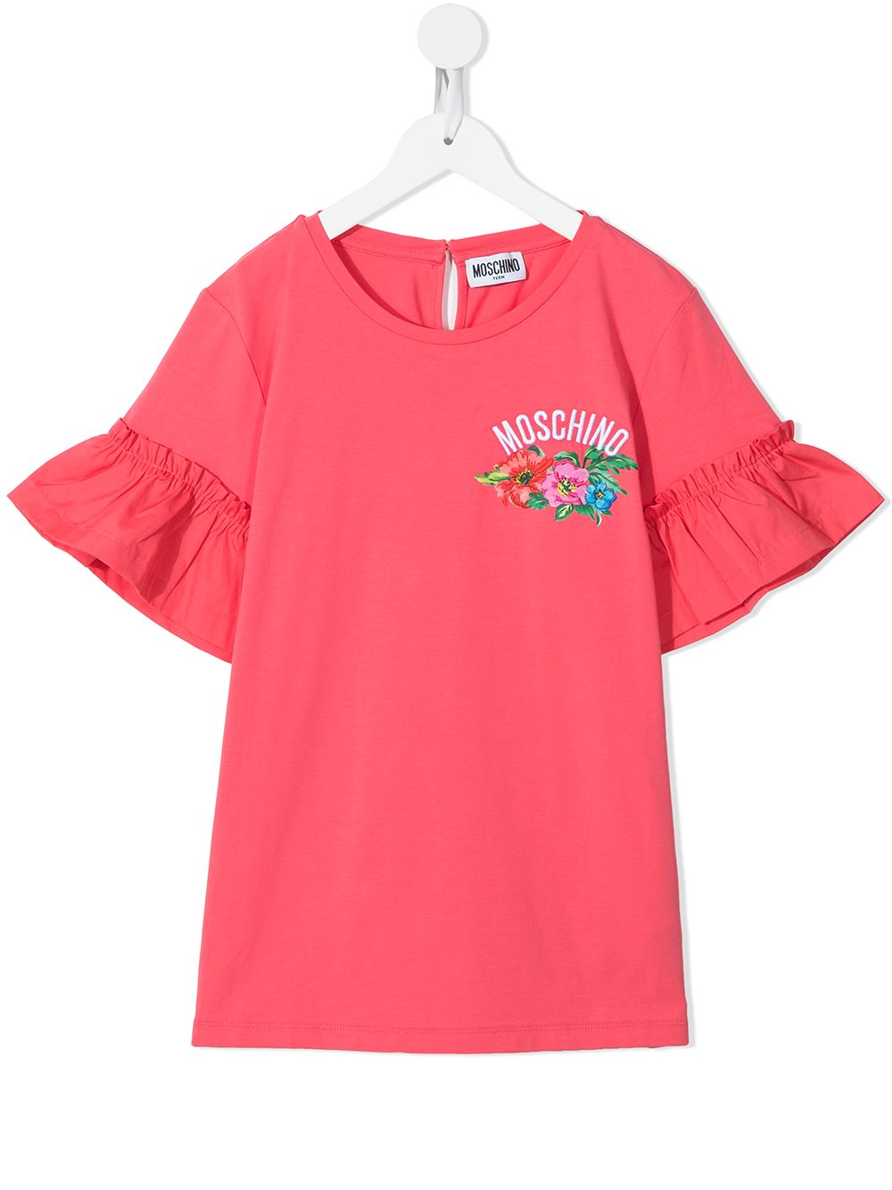 фото Moschino kids футболка с вышитым логотипом