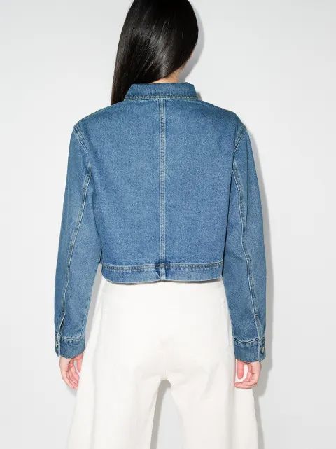 cropped batwing denim jacket