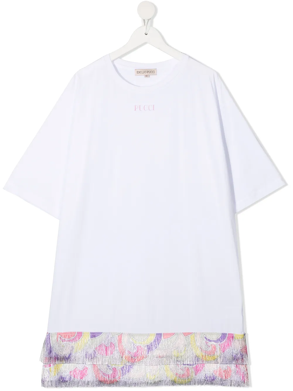 фото Emilio pucci junior платье с короткими рукавами и вышитым логотипом