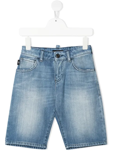 Emporio Armani Kids faded denim shorts