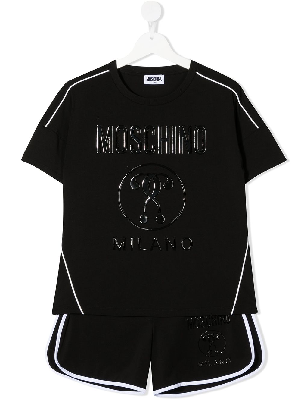 фото Moschino kids комплект из футболки и шортов с тисненым логотипом