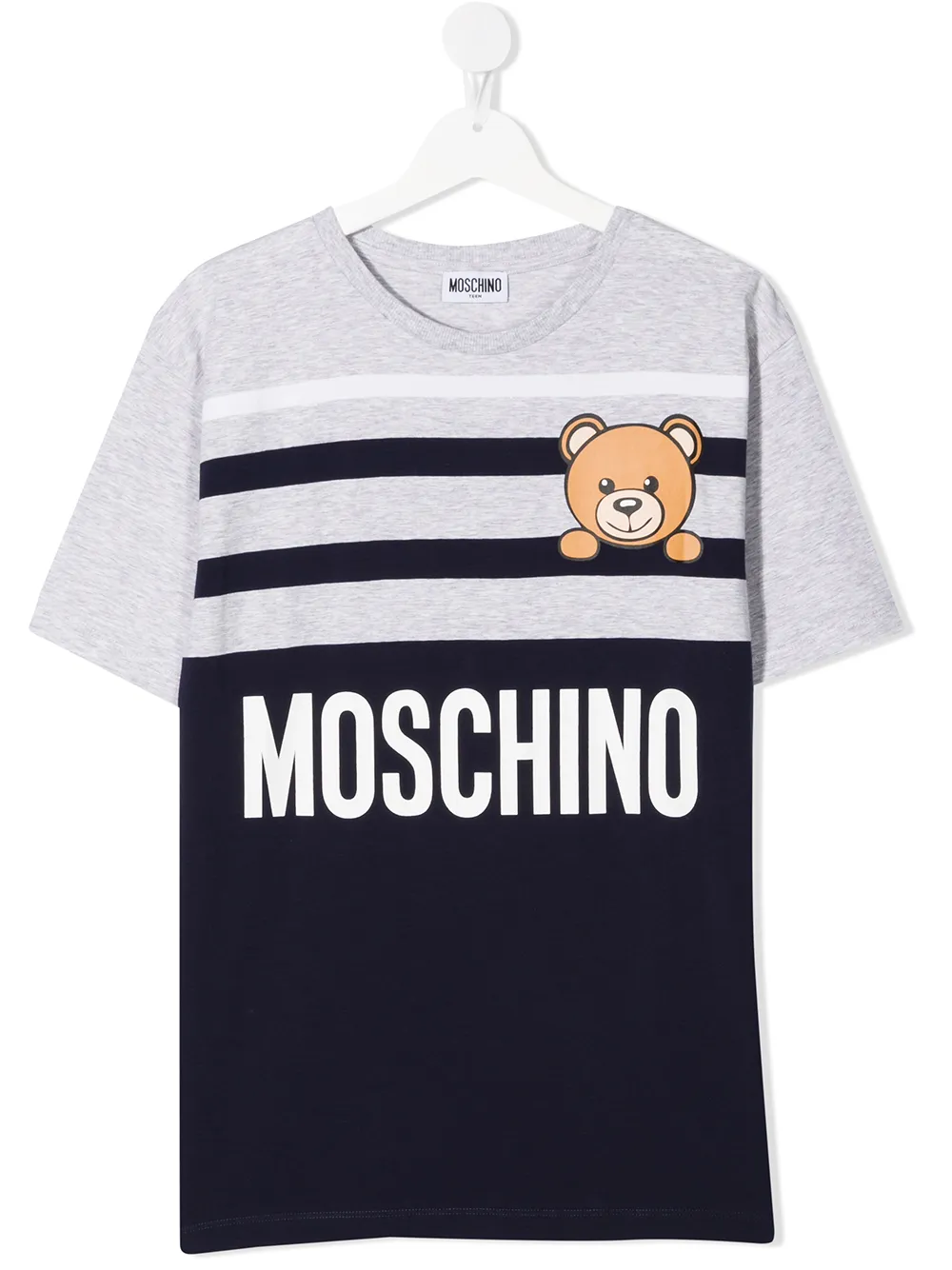 фото Moschino kids полосатая футболка с логотипом