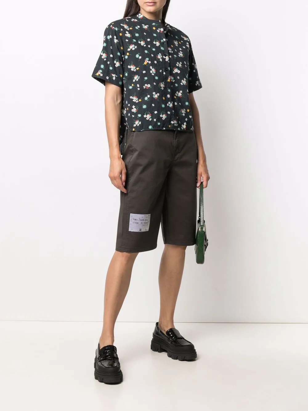 YMC logo patch denim shorts | Knee-Length Shorts | Image 2