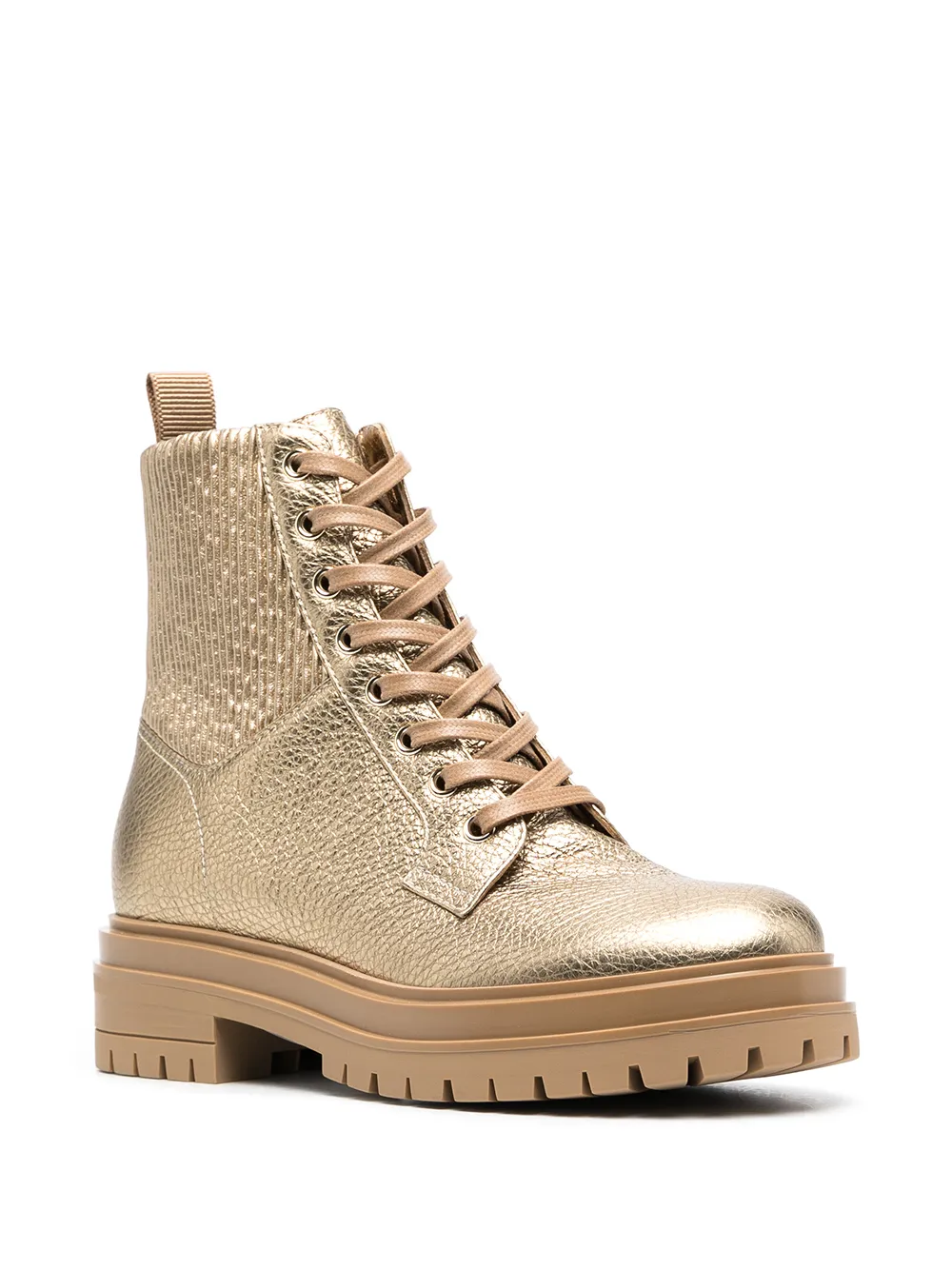 фото Gianvito rossi ботинки на шнуровке с эффектом металлик