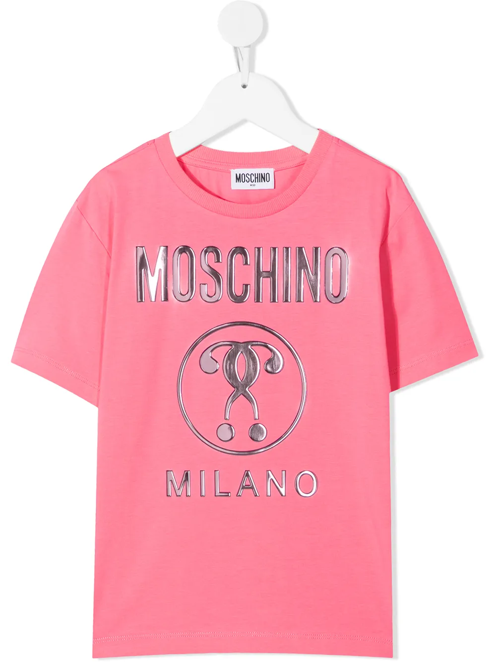 фото Moschino kids футболка с тисненым логотипом