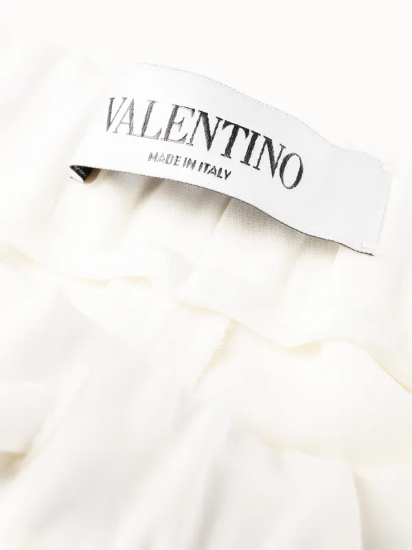 【関税&送料込】Valentino Garavani Ivory Cady Couture Wide-L Valentino Garavani Cady Couture Trousers | White | FARFETCH