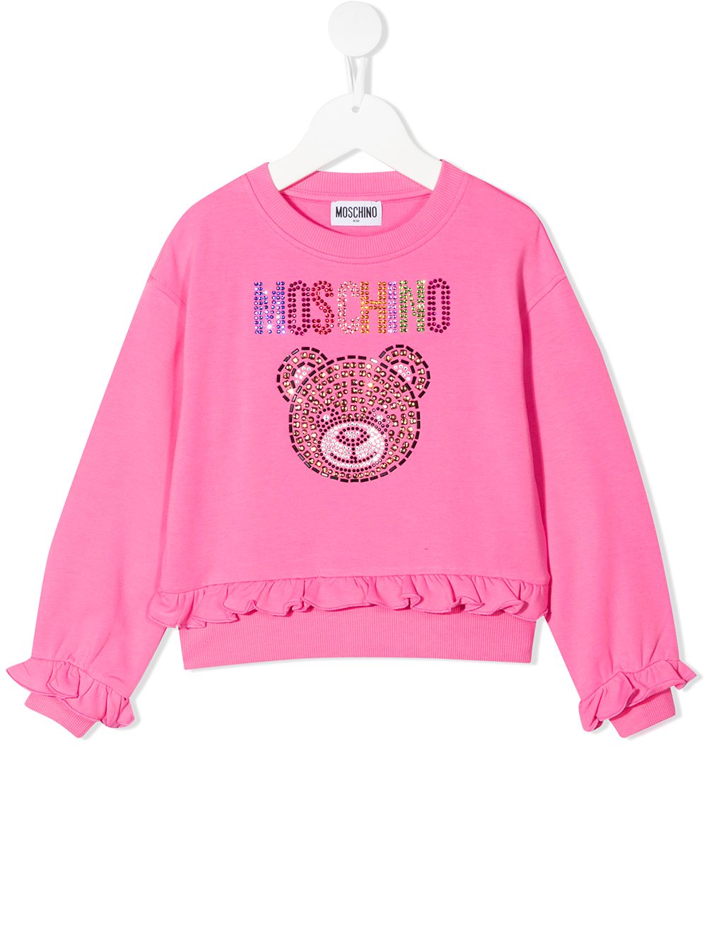 фото Moschino kids толстовка с логотипом и оборками