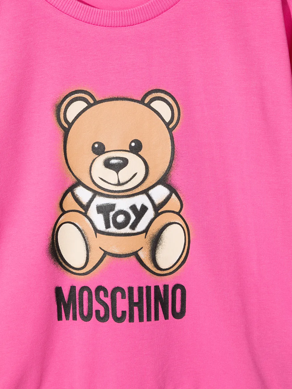 фото Moschino kids футболка с принтом teddy bear