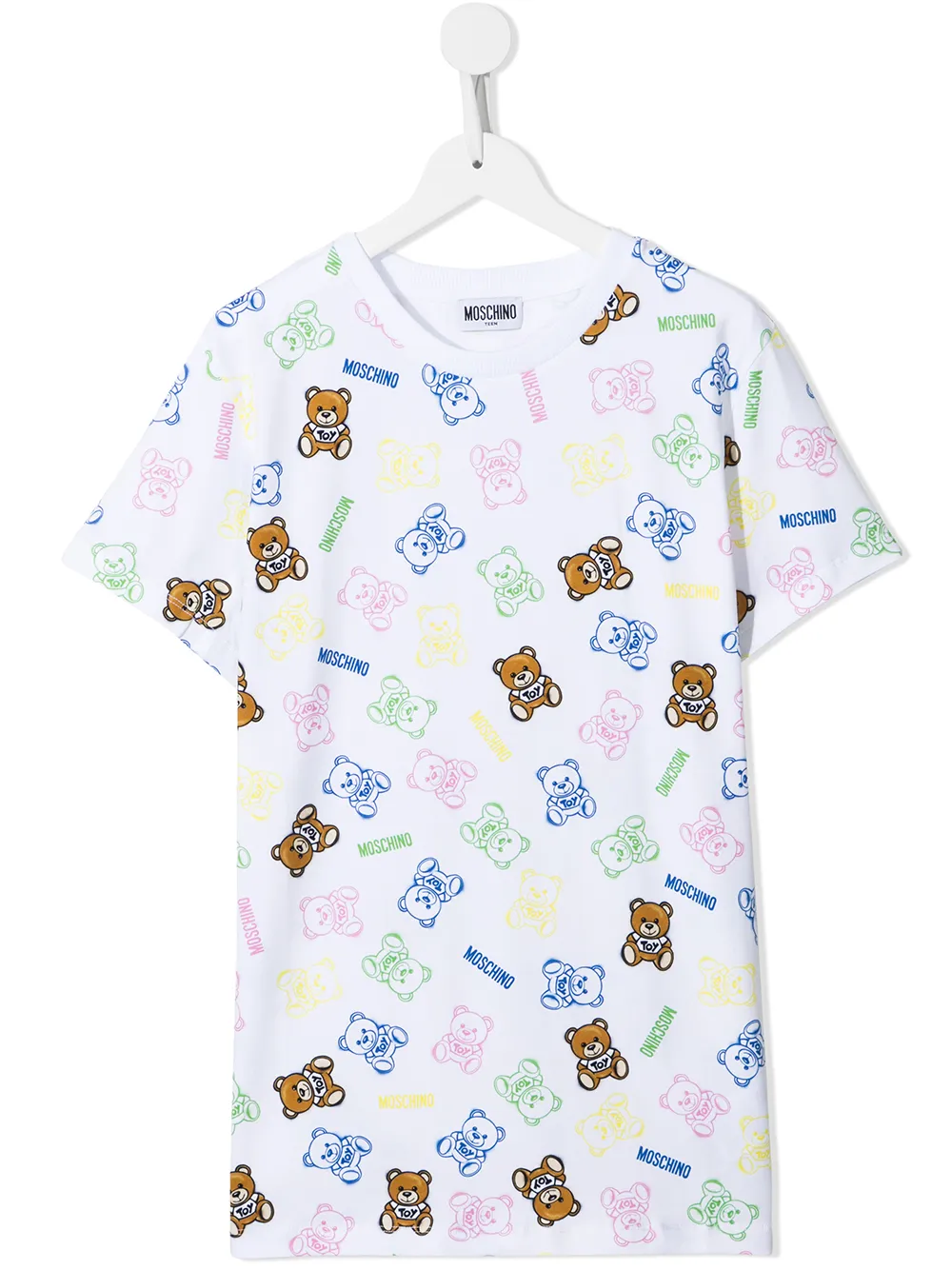 фото Moschino kids футболка с принтом teddy bear