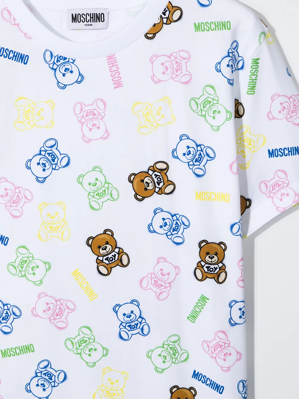 фото Moschino kids футболка с принтом teddy bear