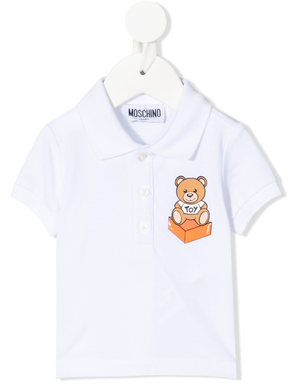 фото Moschino kids рубашка поло toy bear