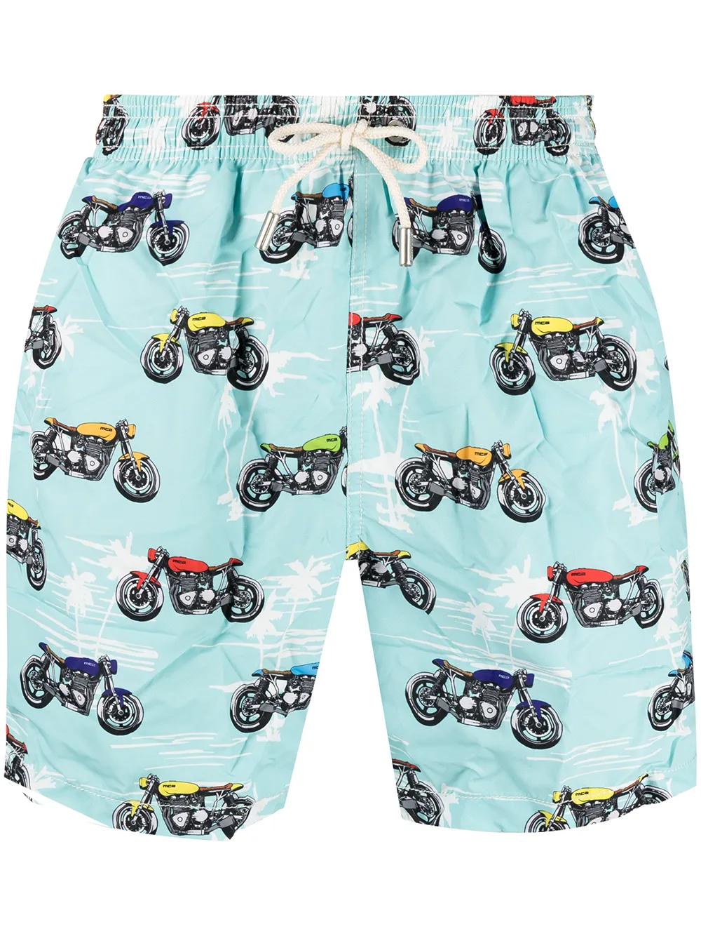 MC2 Saint Barth shorts de playa con estampado de motos - Azul