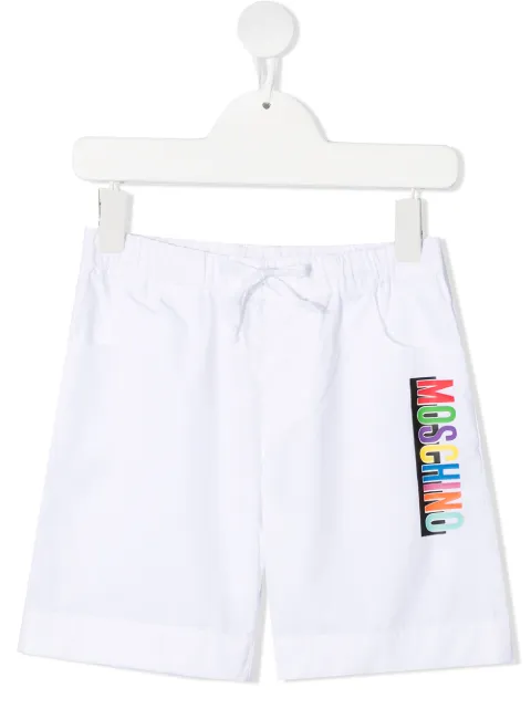 Moschino Kids shorts de mezclilla con logo estampado
