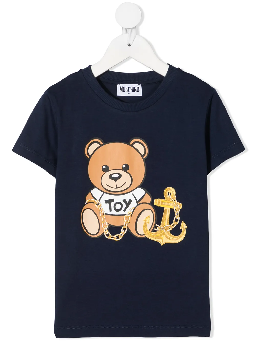 фото Moschino kids футболка toy bear anchor