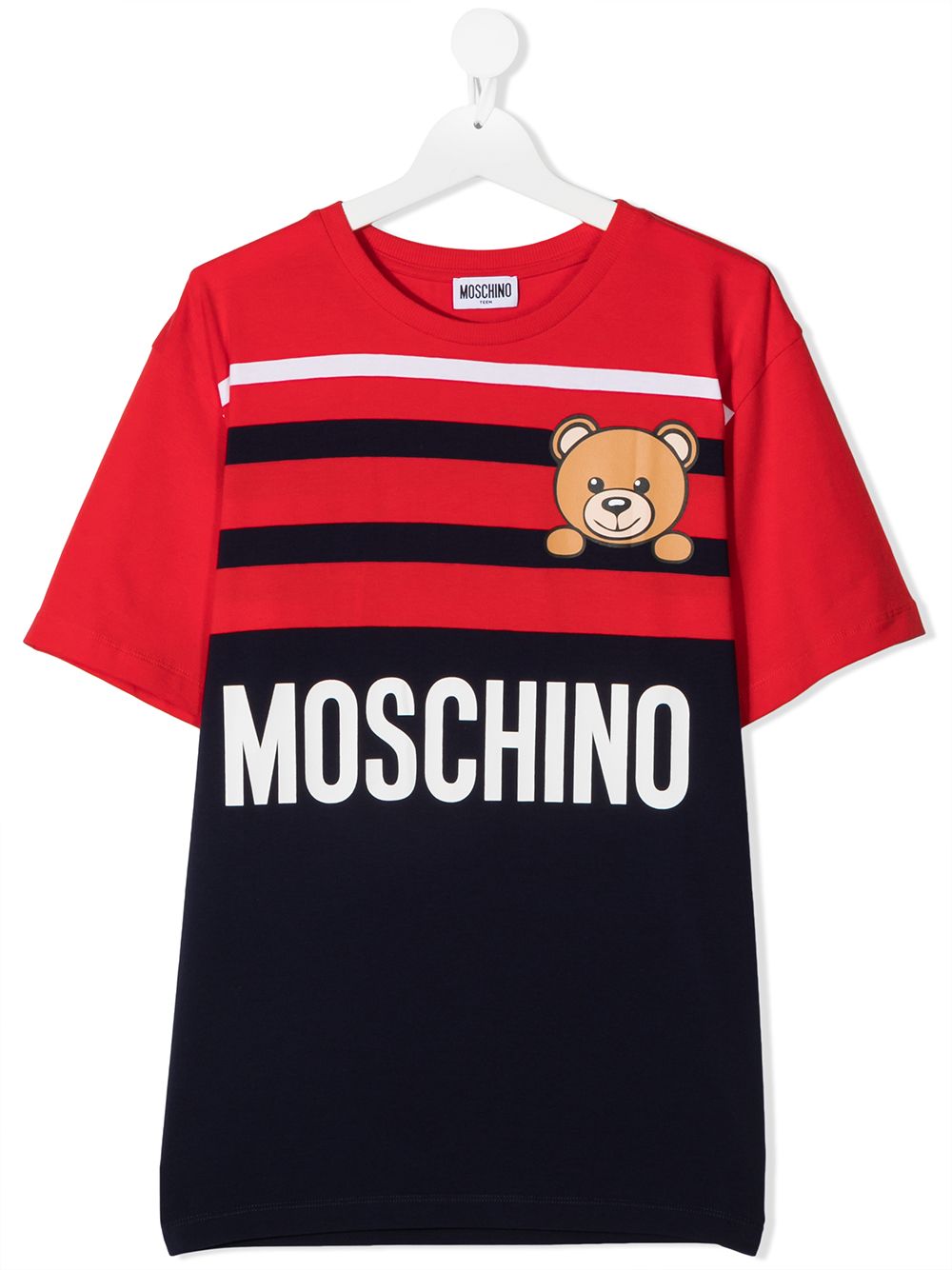 фото Moschino kids футболка teddy bear в полоску