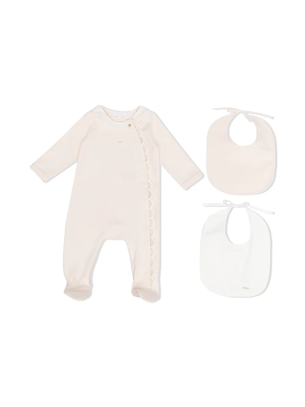 

Chloé Kids pijama con bordes festoneados - Neutro