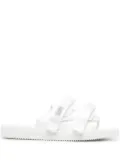 Suicoke logo touch-strap slides - White