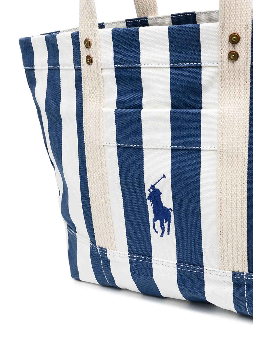 фото Polo ralph lauren полосатая сумка-тоут с вышивкой polo pony