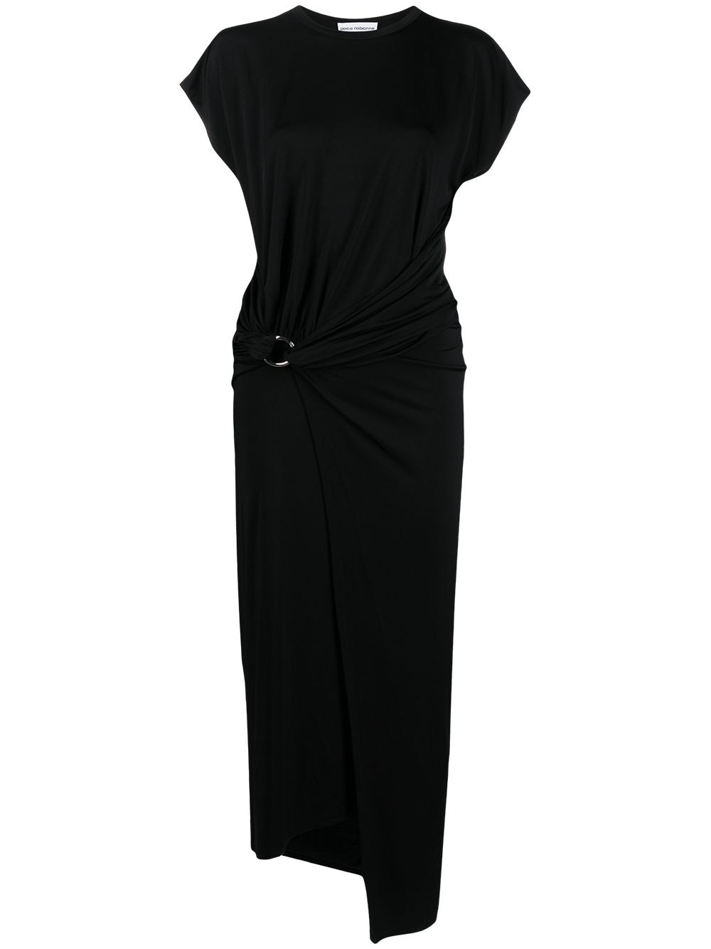 Shop Rabanne Hoop-wrap T-shirt Dress In Black