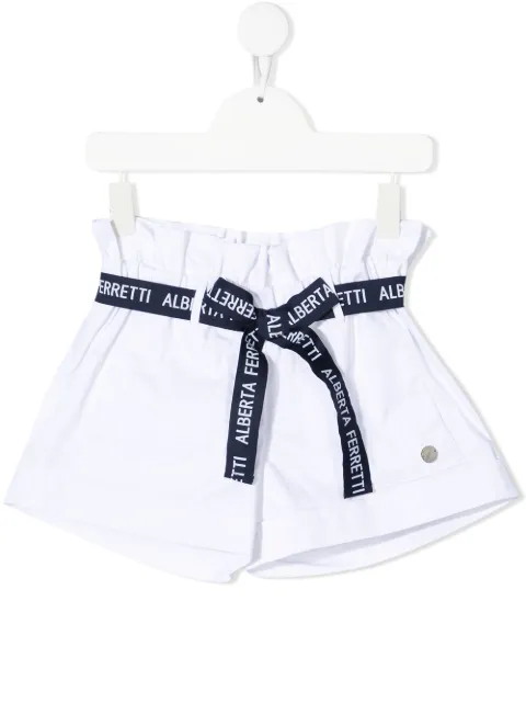 Alberta Ferretti Kids paperbag waist stretch-cotton shorts