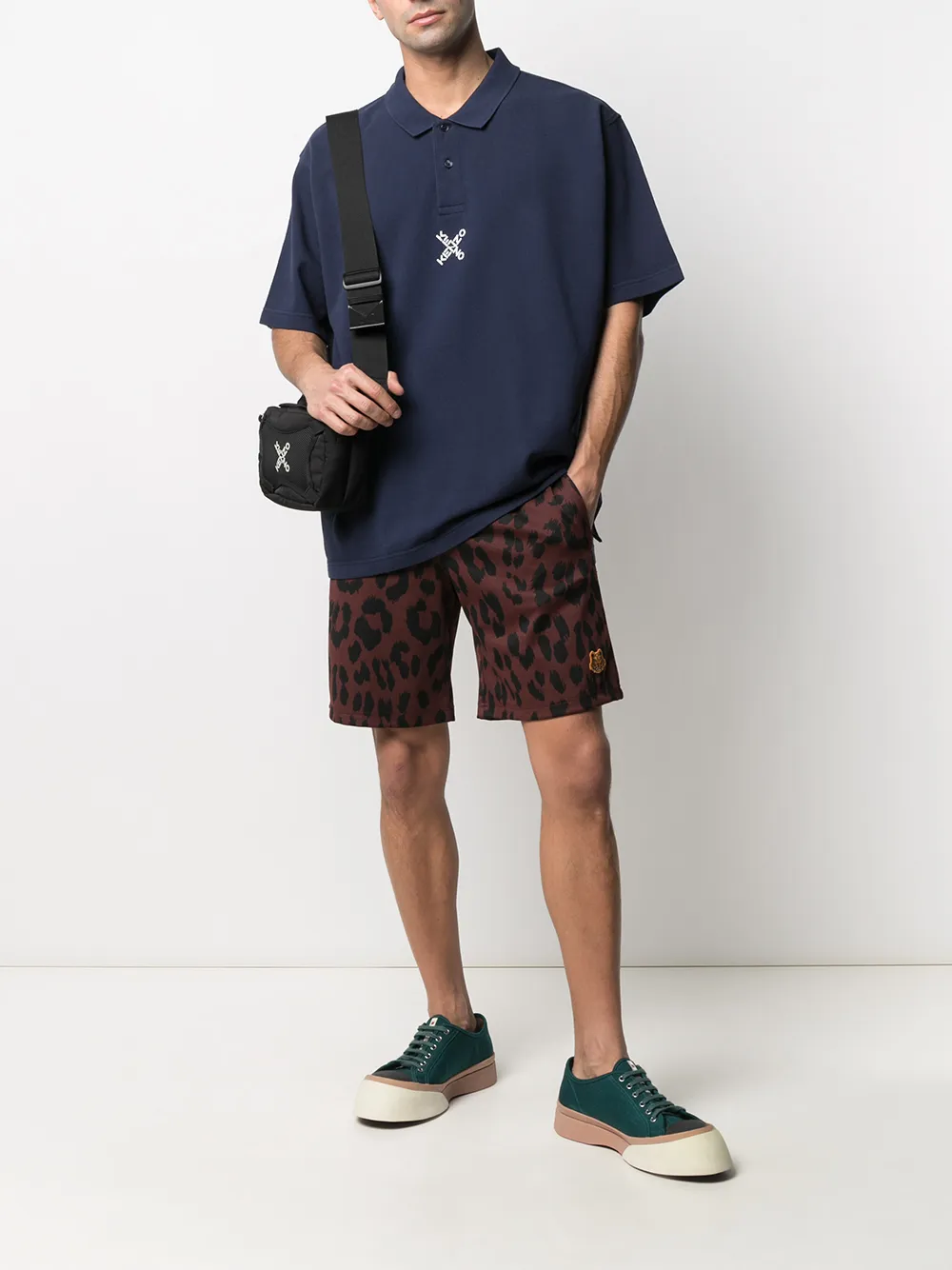фото Kenzo рубашка поло с вышитым логотипом
