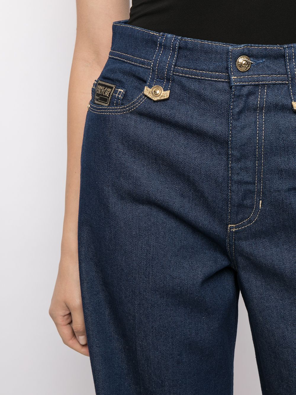 фото Versace jeans couture укороченные джинсы широкого кроя