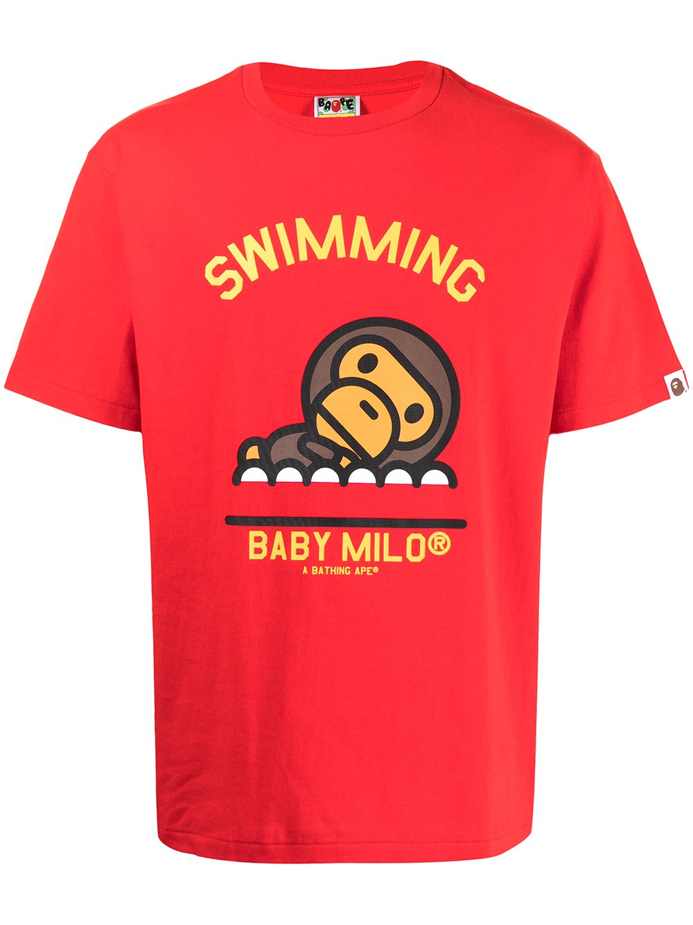 A Bathing Ape Baby Milo-print T-shirt In Red