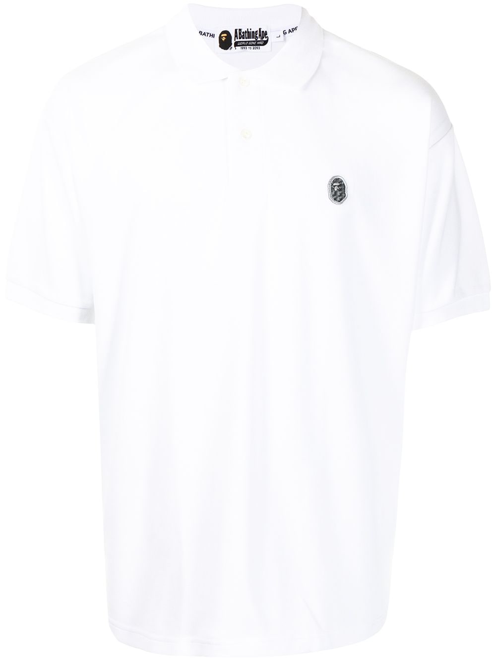 A Bathing Ape Logo-patch Polo Shirt In White