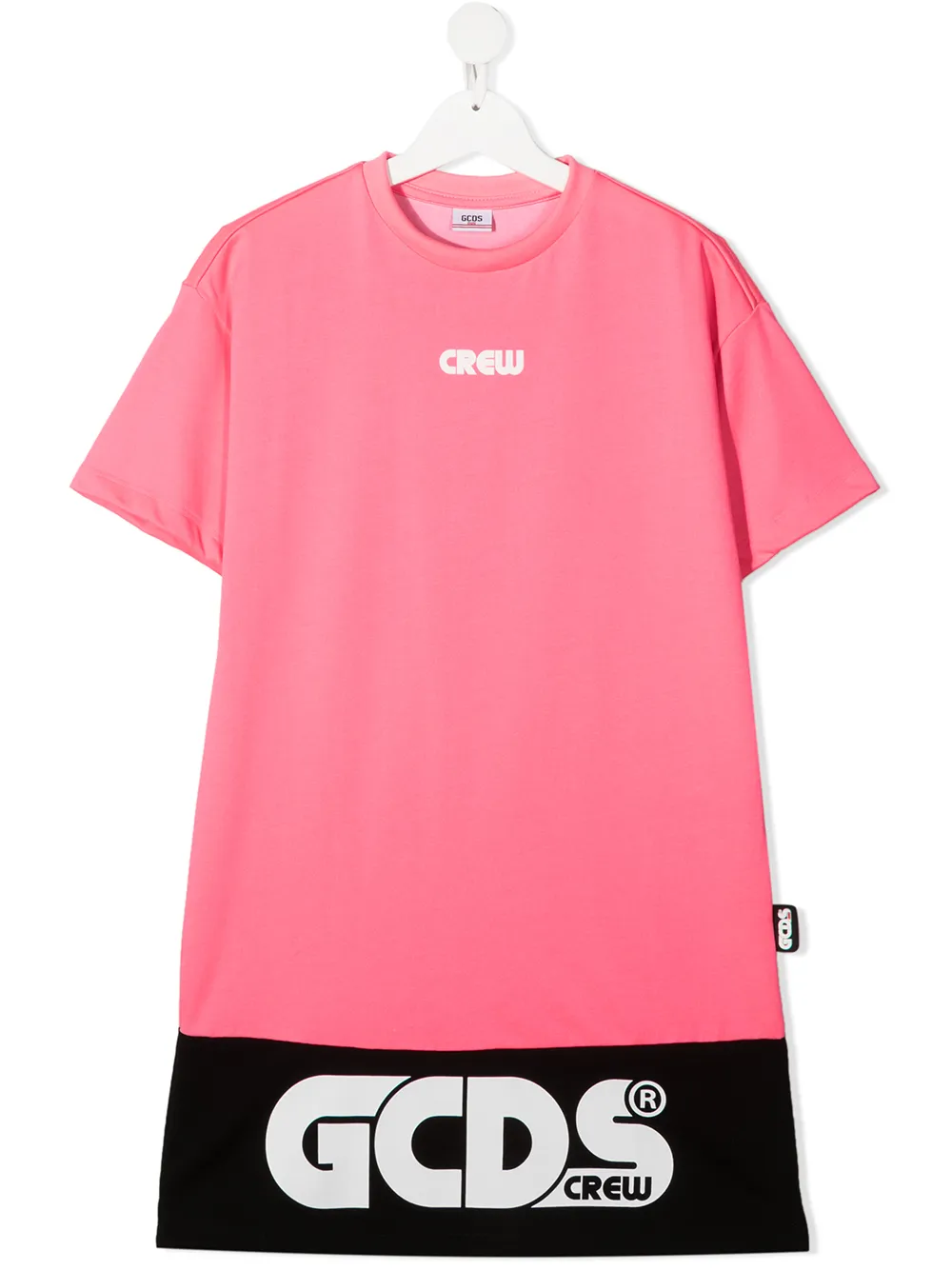 фото Gcds kids платье-футболка в стиле колор-блок с логотипом