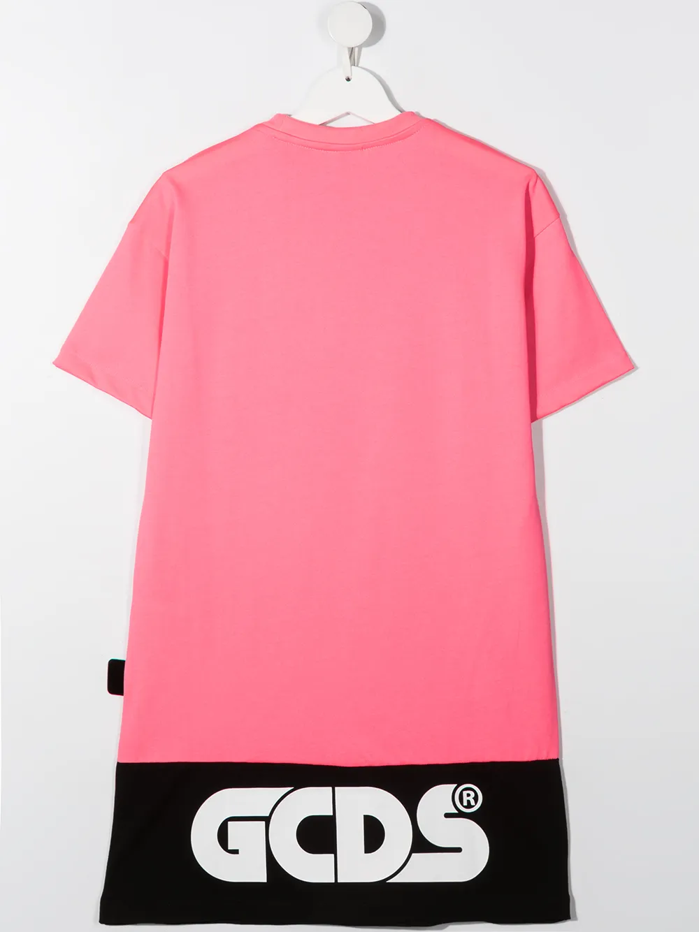 фото Gcds kids платье-футболка в стиле колор-блок с логотипом
