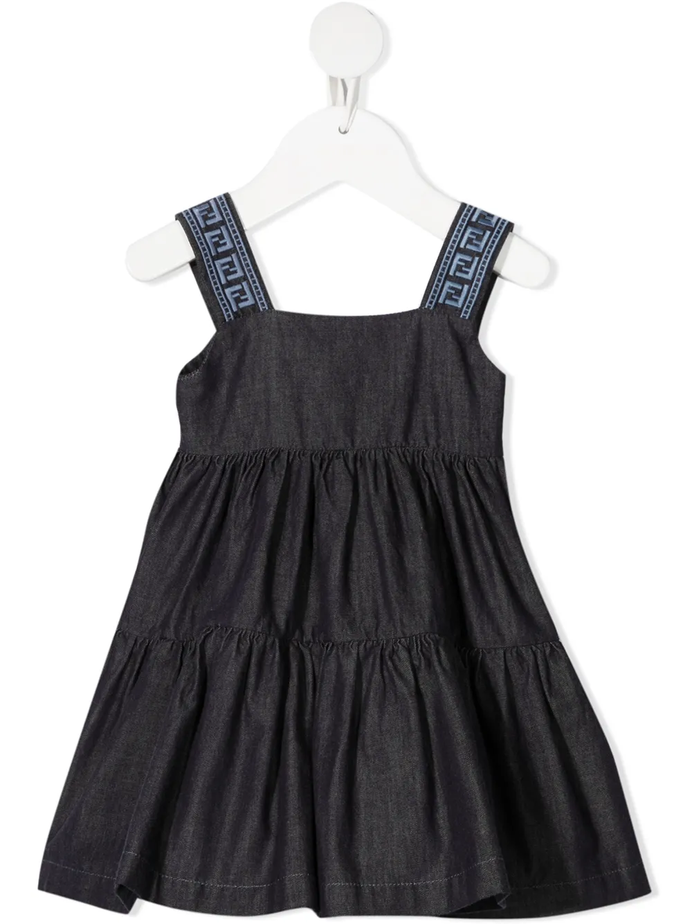 фото Fendi kids джинсовое платье со складками